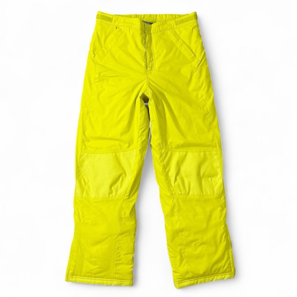 LL BEAN Thinsulate Cold Buster Ski Snowboard Pants Volt Yellow Kids Size 14